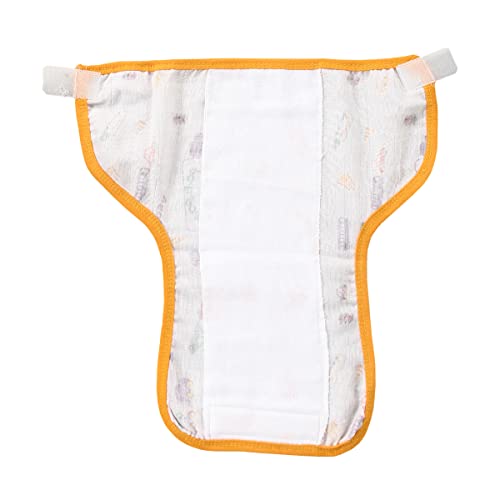 Image of Washable Reusable Printed Welcro Self Fastener Cotton Muslin Nappy, Langot For New Born Baby - (Pack of 10, Traffic Print 3-6 Months)