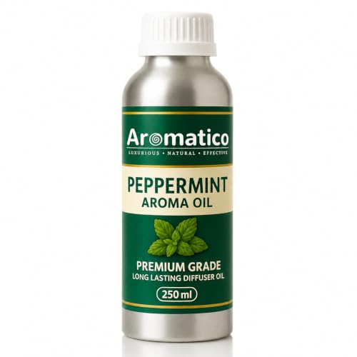 Image of AROMATICO Peppermint Diffuser Oil with Strong | Long-Lasting Aroma for Homes, Offices & Showrooms. Aromatherapy, Diffusers, Air Purifiers, Vaporizers - 250 ml