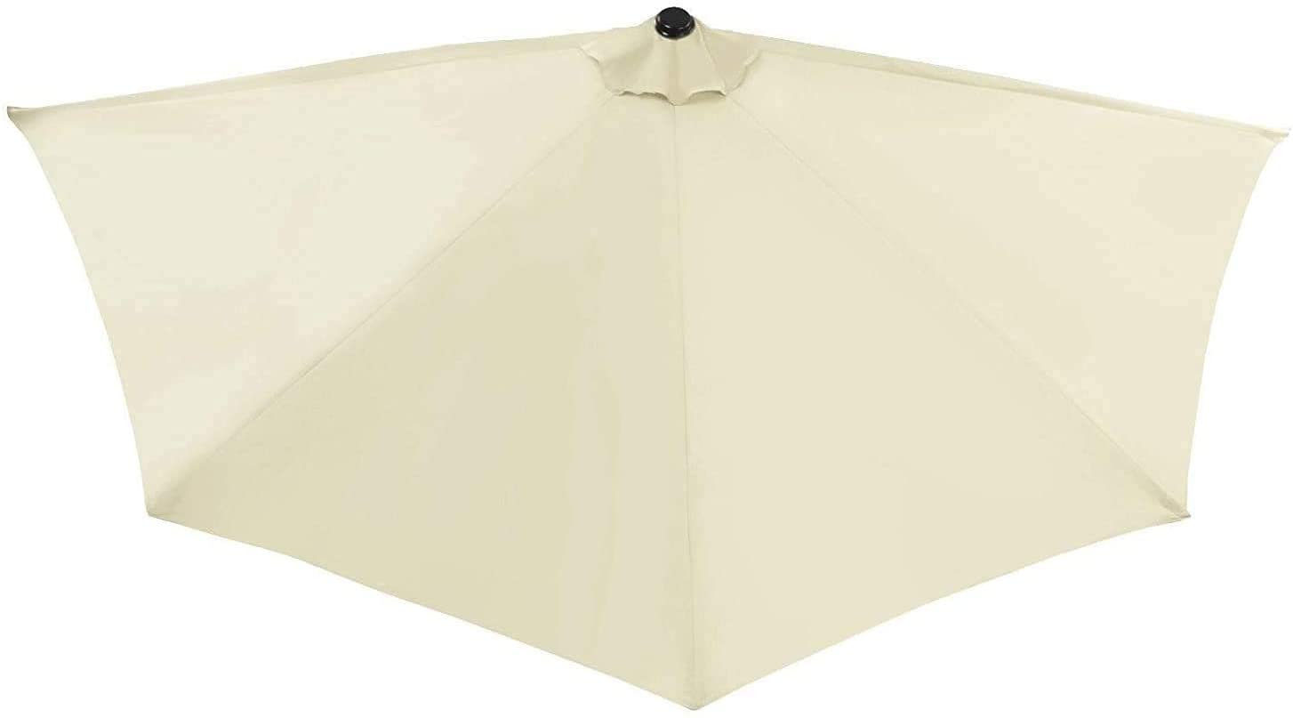 Megashopitalia Parasol ścienny, półksiężyc, okrągły, aluminiowy, do użytku na zewnątrz, do ogrodu, 270 x 135 x 250 cm, beżowy, bardzo duży