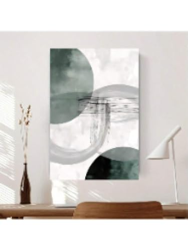 Style minimaliste moderne avec ce cadre abstrait gris sarcelle - 2