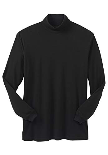 KingSize Men's Big & Tall Turtleneck Long-Sleeve Tee - Tall - 5XL, Black