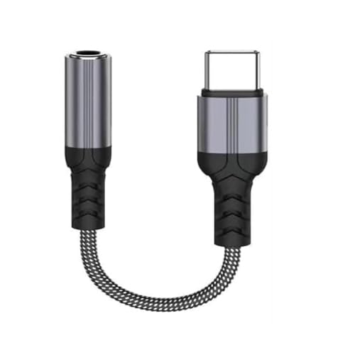 winsumm usb-c to 3.5mm audio adapter with dac | type c to aux headphone jack converter braided cable usb type-c headset dongle for android tablet & laptop