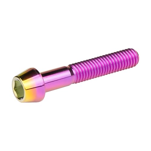 Image of Titanium Ti Bolt M5x9 16 18 20 25 30 35 40 45 50 55 60mm Tapered Head Screws Pack of 4 (M5x35mm, Purple Gold)