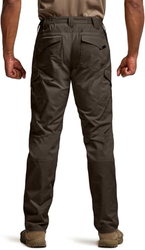 Image of CQR Men's Flex Ripstop Tactical Pants, Water Resistant Stretch Cargo Pants, Lightweight EDC Hiking Work Pants