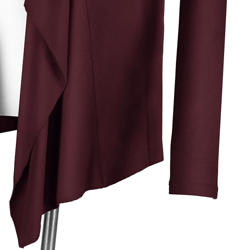 Image of Urban CoCo Women's Drape Front Open Cardigan Long Sleeve Irregular Hem