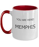 You Are Here! Memphis Mug - Local Souvenir Two Tone, 11oz, Red