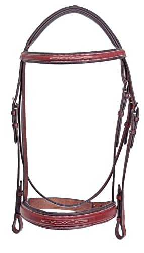 Grewal Equestrian St. Andrews Cherry Leather English Bridle (Oversize)