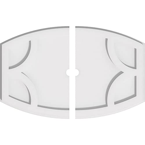 Image of Ekena Millwork CMP20X13KY2-01000 Kailey Architectural Grade PVC Contemporary, Two Piece Urethane Ceiling Medallions 20 inchW x 13 3 /8 inchH x 1 inchID x 10 3 /4 inchC x 1 inchP