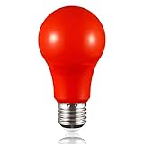TORCHSTAR Red LED A19 Colored Light Bulb, E26 Medium Base, Dwelling Environment & Melatonin Friendly, 7W (50W Equiv.), 3 Years Warranty, 20,000hrs, Non-Dimmable
