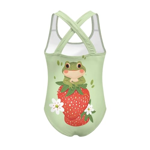 Image of Girls One Piece Swimsuits Axolotl Cross Back Swimwear Beach Summer Quick Dry Beach Bathing Suit