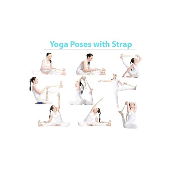 Yoga Belt for Women and Men - Yoga Strap for Stretching with Extra Safe Adjustable D-Ring Buckle - Durable and Comfy Texture - Perfect for Your Yoga Session 6ft (Blue) - Image 5