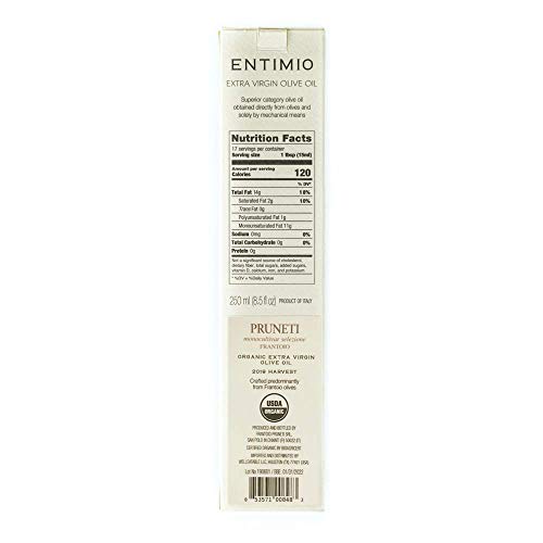 Entimio Pruneti | Delicate Organic Olive Oil Extra Virgin | 2019 Harvest Italian Olive Oil from Italy, Tuscany, Award-Winning | Early-Harvest, High Polyphenol, Keto Friendly | 8.5 fl oz - Thumbnail 5