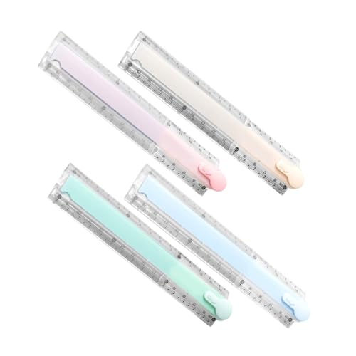 HOODANCOS 4個 折りたたみ支配者の支配者 図面テンプレート 幾何定規 数学描