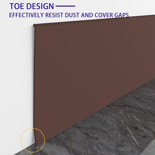 Tridotpul Vinyl Wall Base Baseboard Molding Trim 4" Flexible Self Adhesive Rubber Wall Base Moulding Trim Peel and Stick Design(60Ft, Brown) by Tridotpul - Used condition - Image 4