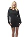 Produktbild ROCK-IT Apparel® Damen Sweatkleid mit Reißverschluss und Kapuze - Zip Hoodie Damen - Kapuzenpullover Zipper - Kapuzenjacke Kleid - Größe XS-XXL - Schwarz - hochwertig und sehr Soft M