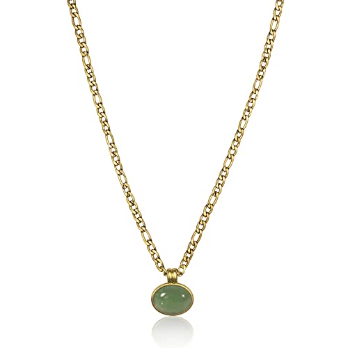 Luminava - Green Jade Necklace (Gold) #TOP4