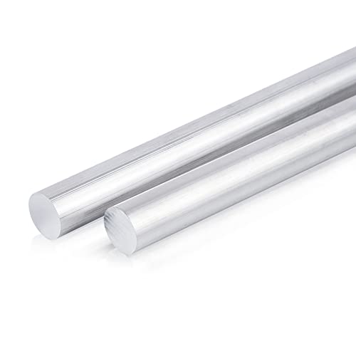 Image of 2 Pieces 3/4" Diameter Round Aluminum Rod,Long 13" 6061 Aluminum Round Bar,T6511 Solid Extruded,0.75" Diameter,for DIY Craft (3/4x13 inch, 2)