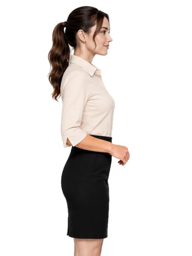 Image of Blue Ronin Womens 3 /4 Sleeve Formal Shirt for Office Wear | Soft Fabric Smart Fit Professional Shirt for Work, Meetings, Corporate & Business Style