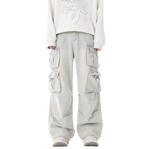 Men's Pants Workwear Wide Leg Denim Straight Loose Fit Multi Pocket Spring Summer Casual Trouser for Men2