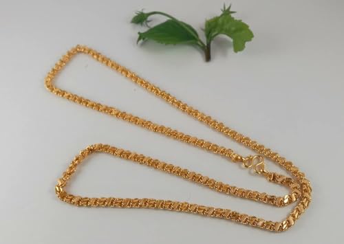Image of CUTE GOLD 1 Gram Micro Gold Plated & Copper Traditional Designer Fashion Jewellery Chain for Women