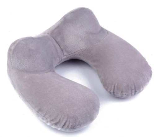 Smedic飛行機、高速列車、そして飛行機内での頸椎への負担を軽減するU字型のエアクッションです。首をしっかりと保護し、収納バッグ付きで持ち運びにも便利です。サイズは31×31×14cm。ライトグレー、ブラック、ライトピンクの3色展開。 (ライトグレー)