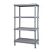 Quantum Storage Systems QP242474SS-4 Millenia Shelving Unit, 24" W x 24" D x 74" H, 2000 lbs Capacity, Polypropylene/ABS, Gray, NSF