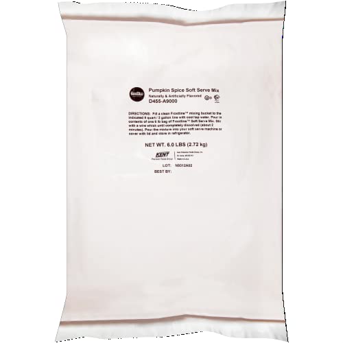Image of Frostline Pumpkin Spice Soft Serve Mix, Gluten & Lactose Free, 6 lb Bag | Pumpkin spice soft serve mix with warm, spiced flavor; just add water, dairy or dairy-free milk for smooth frozen treats