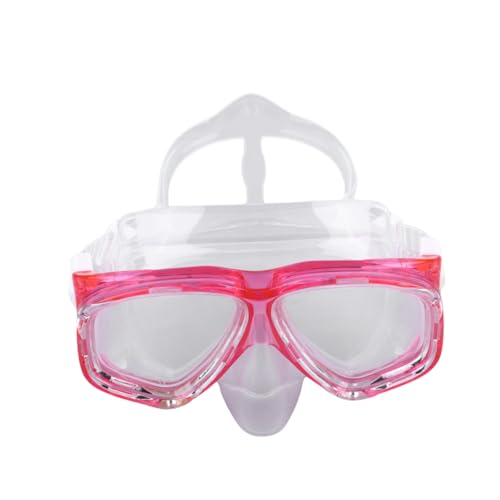 Abaodam Máscara de buceo de vidrio templado para adultos, gafas de natación de silicona duradera con correas, equipo de esnórquel de visión clara para buceo acuático y buceo libre, color rosa