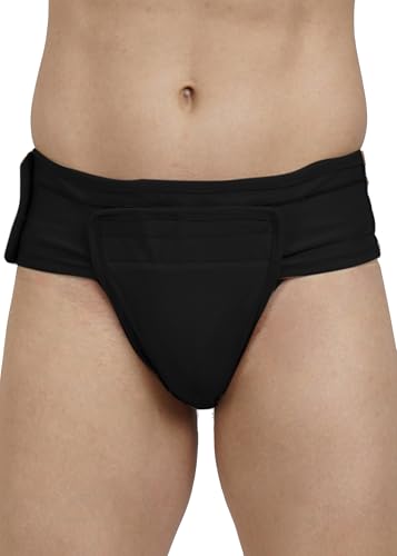 Image of Inguinal Hernia Supporter |HIGH COMPRESSION || Hook & Loop Closure || Scrotum Support || Gym & Daily Use Supporter || Relieve Pain and Swelling || Stretchable || Cotton-Lycra Fabric || Breathable Cotton-Lycra (Black, S)