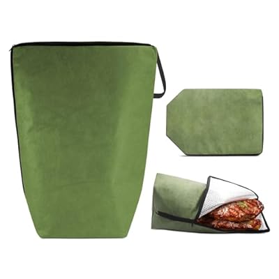 BBQ Blanket for Resting Meat – 21" Insulated & Reusable Meat Resting Blanket for Brisket, Turkey, Pork, Moisture Retention Meat Blanket for Juicy BBQ, Wide Mouth Meat Resting Bag – BBQ Gifts Green