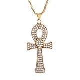 LXGGUC Collar de Cruz Antigua Retro de Plata de Ley 925 para Mujer, Colgante de tótem Vintage - joyería egipcia para Hombres, Collar Egipcio para Halloween