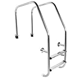 ZAWELIYO Escalera para Piscina de Acero Inoxidable con Escalón Antideslizante para Accesorio Seguro para Piscinas Privadas y Grandes, Material 304