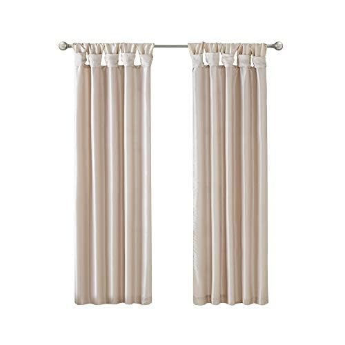 Madison Park Emilia Faux Silk Single Curtain with Privacy Lining, DIY Twist Tab Top - Image 3