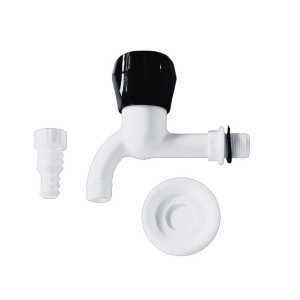 Nozzle Tap/Bib Cock Tap/Garden Nozzle Tap/The Color Black Handle, White Body, and 1-Wall Flange P V C Outdoor Tap Kitchen Bathroom and Wash Basin Pack of 1 (B0CJR6XRML) Amazon Price History, Amazon Price Tracker