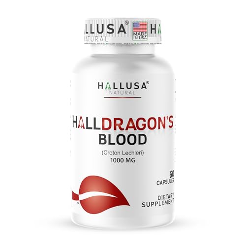 Dragons Blood Capsules 1000mg Croton Lechleri Extract (Sangre de Drago Sangre de Grado) Natural Digestion Support Skin Healing Ulcers Stomach Sensitivity Scarring Antioxidant Support 60 Count