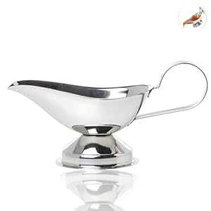 Thunder Up Gravy Boat 5 Oz, Stainless Steel Gravy Serving Dish, Sauce Pourer, Thanksgiving Gravy Bowl, Salseros (5 Oz), Silver, TU2042