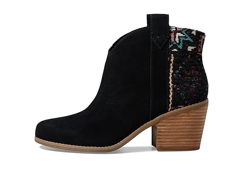 TOMS Constance Black Suede/Global Woven 8 B (M)4
