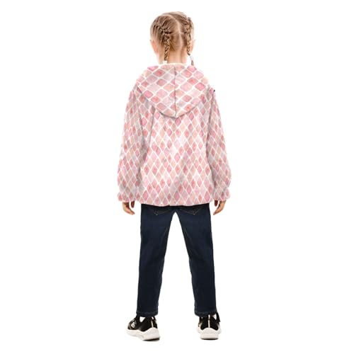 OTVEE Cute Pink Snake Skin Pattern Kids Hoodie Jacket Fall Spring Full Zip Warm Outwear Coat4