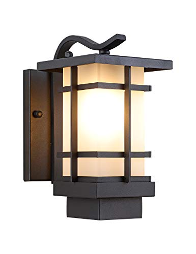 EERU Outdoor Lighting fixtures Wall Mount,Outdoor Wall Sconce Waterproof Outdoor Wall Lantern,Black Finish
