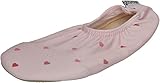 Slipstop Kinder Strandschuhe Anti Rutsch Sport Schuhe Schwimmschuhe Badeschuhe Urlaub Yoga Pool für Mädchens in Rosa mit kleinen Herzen, Gr. 21-23