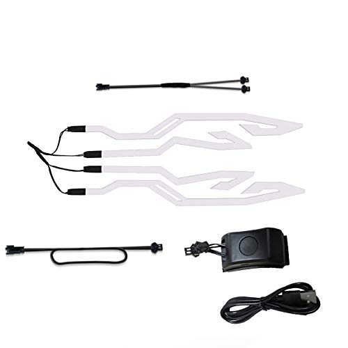 Bannik 4-In-1バイヘルメットナイト、ライディングコールドライト、シグナル、フラッシュストリップ、LED発光ステッカーストリップ、USB充電器(アイスブルー)