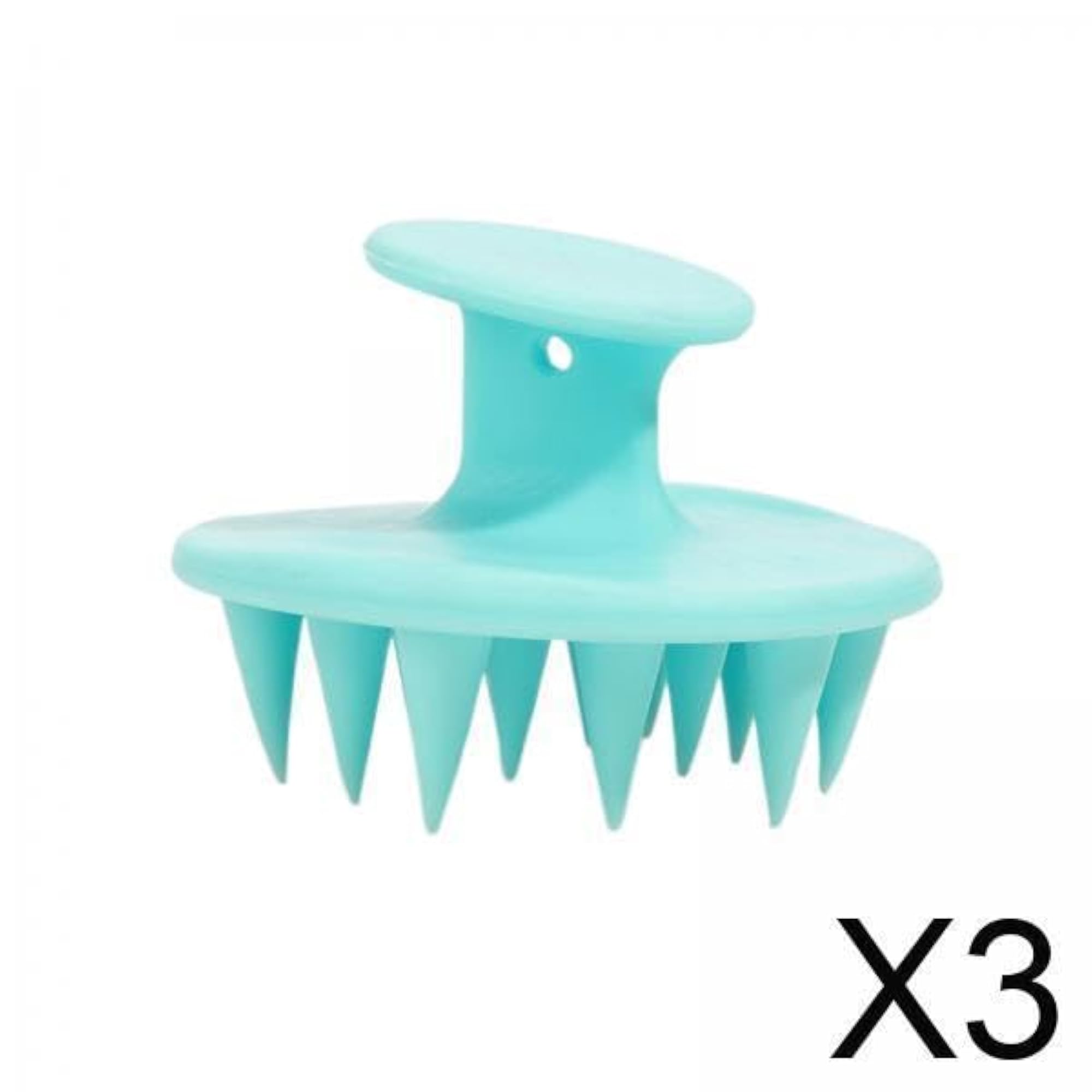 3xHair Shampoo Brush Comb for Shower Bath, Green