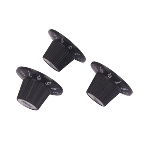 Abaodam Bass Guitar Knobs Volume Tone Control Knobs Set 3 Pieces Black Gd53 High Neck Easy to Install Practical
