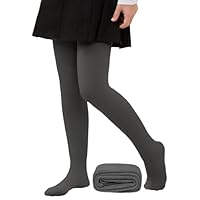 Joligiao Girls Fleece Lined Tights Full Foot Thermal Tights Thick Girls' Tight Ballet Dance Winter Opaque Warm Tight Footed Soft Stretchy for Kids Student School Uniform Casual Party Performance Wear