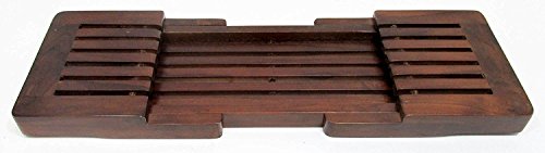 MPG Extendable Teak Bathtub Caddy, Brown
