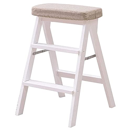 Sgabello da arrampicata per interni, sgabello portatile per gradini Sgabello per gradini da cucina in legno massello multifunzionale, sgabello a scala semplice pieghevole, stabile sicuro, facile da r
