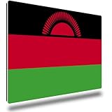 TRIOSK Kühlschrankmagnete Länderflaggen Magnet Flagge Malawi Länder Reise Souvenir Geschenk für Reiselustige Frauen Männer Weltenbummler Kühlschrank stark eckig groß 85x55 mm
