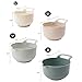 Mixing Bowls - 4 Piece Nesting Plastic Mixing Bowl Set with Pour Spouts and Handles - Non Slip Bottom and Measurement Markings (Light Green)