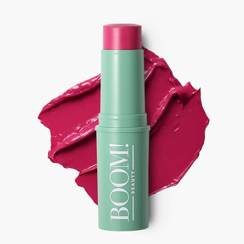 Boomstick Peony Pink ™ - Multistick for Cheeks & Lips - Vegan, Cream Blush Stick & Lipstick - Makeup for Older Women & Mature Skin Boom Stick By Cindy Joseph