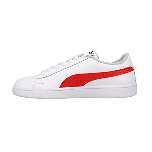 PUMA - Kids Smash V2 L Shoes, Size: 4.5 M US Big Kid, Color: Puma White/High Risk Red3